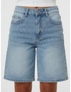 SHORT DENIM EFFET PLUIE DE...