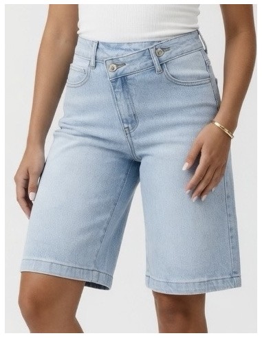 SHORT/ BERMUDA EN JEAN ASYMÉTRIQUE &...