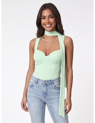 TOP BUSTIER VERT MENTHE COUPE CORSET...