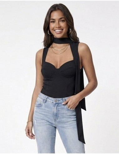 TOP BUSTIER NOIR COUPE CORSET &...