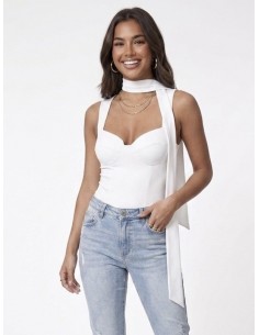 TOP BUSTIER BLANC COUPE...