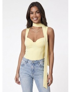 TOP BUSTIER JAUNE COUPE...