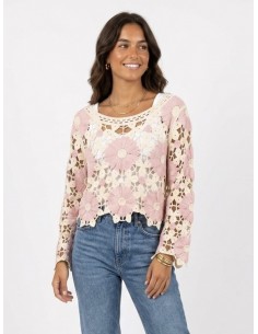 TOP ROSE EN CROCHET MOTIFS...