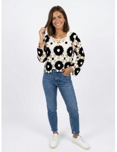 TOP NOIR EN CROCHET MOTIFS... 2