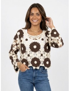 TOP MARRON EN CROCHET...