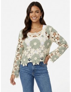 TOP VERT SAUGE EN CROCHET...