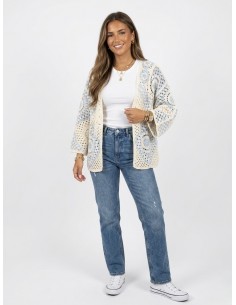 GILET BLEU CIEL  EN CROCHET... 2