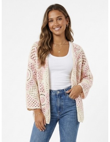 GILET ROSE EN CROCHET & MOTIFS...