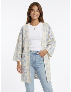 GILET LONG BLEU CIEL EN...