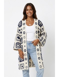 GILET LONG BLEU MARINE EN...