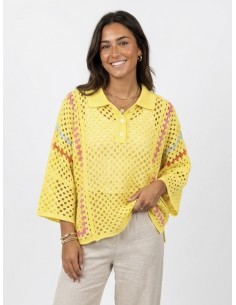 POLO JAUNE EN CROCHET...
