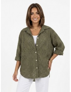 CHEMISE KAKI BRODERIE...