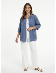 CHEMISE BLEU BRODERIE... 2