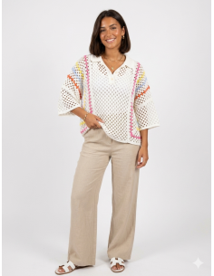 POLO BLANC EN CROCHET... 2