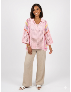 POLO ROSE EN CROCHET... 2