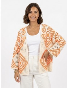 GILET ORANGE EN CROCHET &...