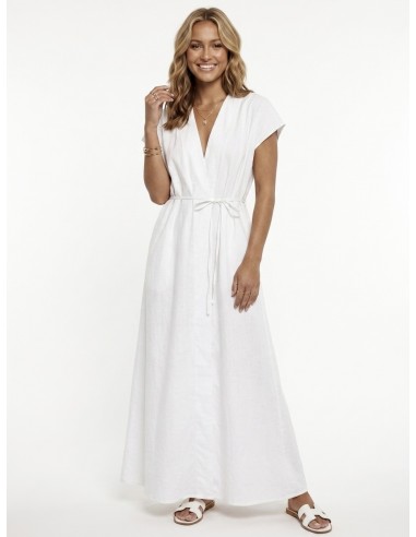 ROBE LONGUE BLANCHE COL V - FEMME