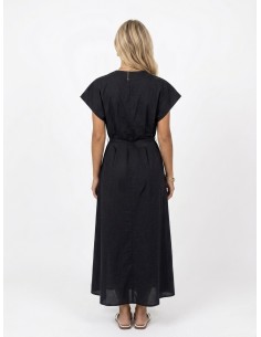 ROBE LONGUE NOIR COL V - FEMME 2
