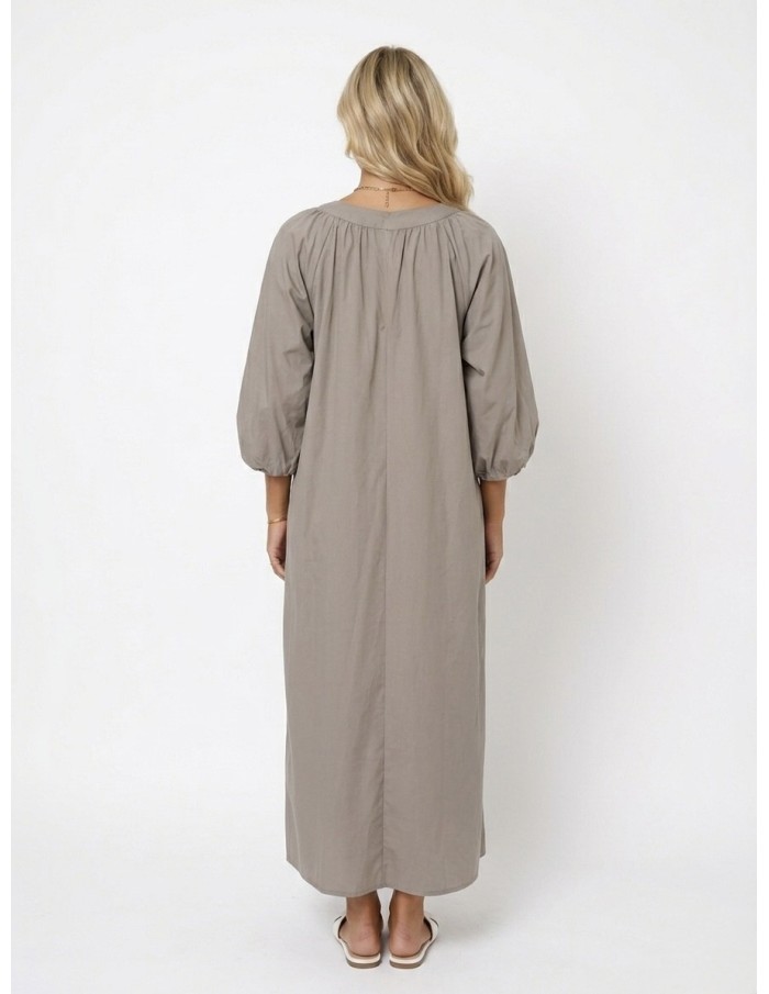 Robe Longue Coupe Ample Manches Bouffantes Femme | Zerda Boutiques