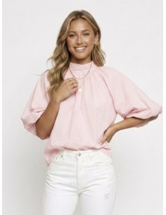 TOP ROSE MANCHES BOUFFANTES...