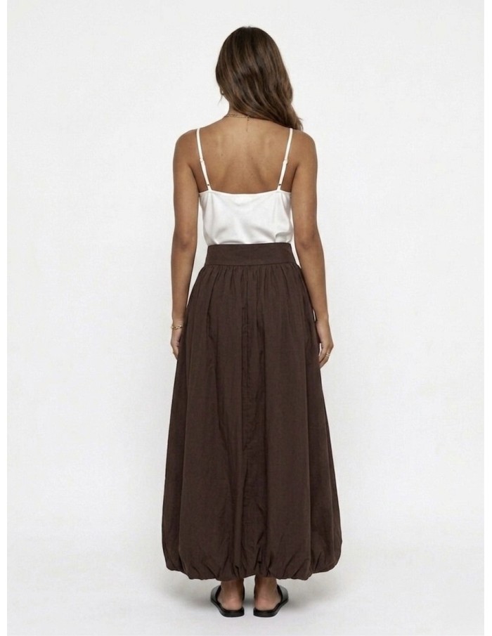 Jupe Marron Ballon Longue Coupe Bouffante Femme | Zerda Boutiques