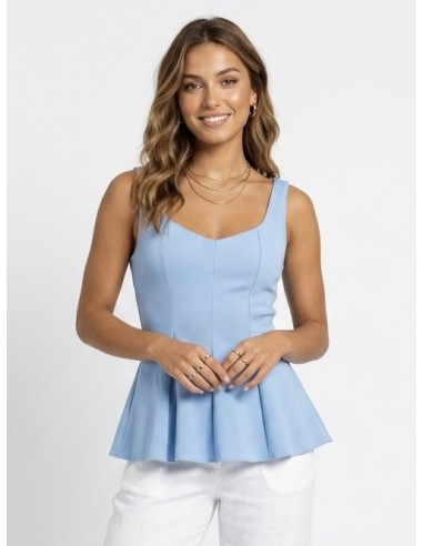 TOP DÉBARDEUR BLEU CLAIR UNI COUPE...