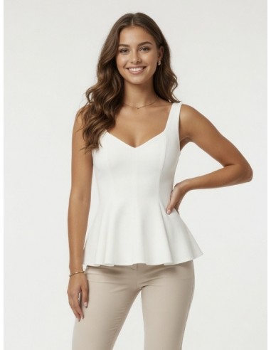 TOP DÉBARDEUR BLANC UNI COUPE AJUSTÉE...