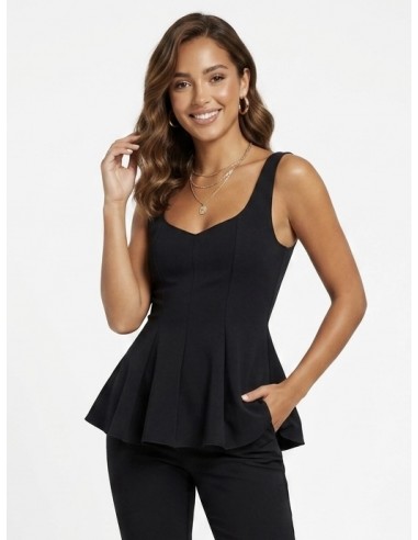 TOP DÉBARDEUR NOIR UNI COUPE AJUSTÉE...