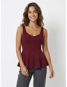 TOP DÉBARDEUR BORDEAUX UNI...