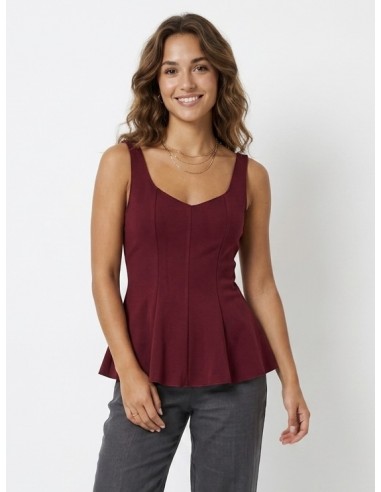 TOP DÉBARDEUR BORDEAUX UNI COUPE...
