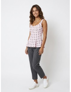 TOP DÉBARDEUR ROSE À POIS... 2
