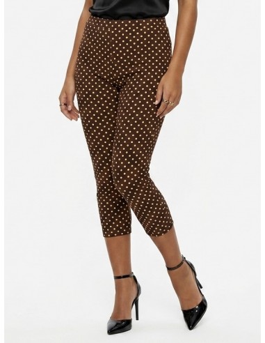 PANTALON CAPRI CHOCOLAT IMPRIMÉ POIS...