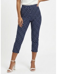 PANTALON CAPRI BLEU MARINE...