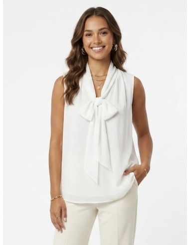 CHEMISE FLUIDE BLANCHE SANS MANCHES...