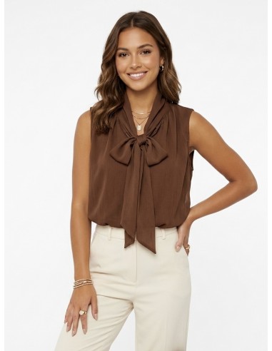 CHEMISE FLUIDE CHOCOLAT SANS MANCHES...