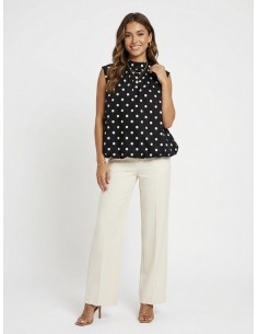 BLOUSE NOIR À POIS DOS NU... 2