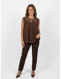 TOP DENTELLE MARRON... 2