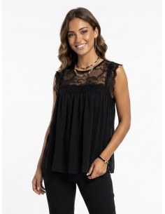TOP DENTELLE NOIR FLUIDE &...