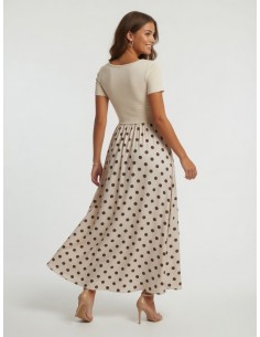 ROBE LONGUE BEIGE À POIS... 2