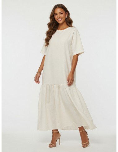 ROBE LONGUE BLANCHE OVERSIZE - FEMME