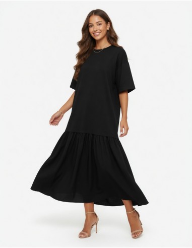 ROBE LONGUE NOIR OVERSIZE - FEMME