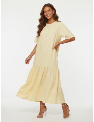 ROBE LONGUE JAUNE OVERSIZE - FEMME