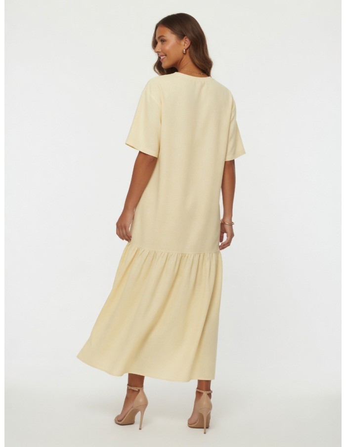 ROBE LONGUE JAUNE OVERSIZE - FEMME