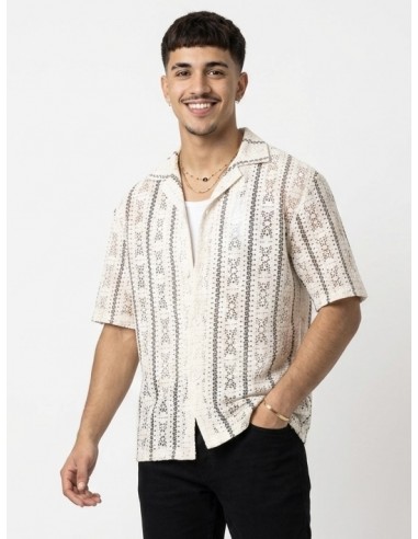 CHEMISE MAILLE ÉCRU & MOTIFS - HOMME