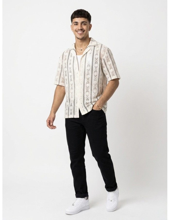 CHEMISE MAILLE ÉCRU & MOTIFS - HOMME