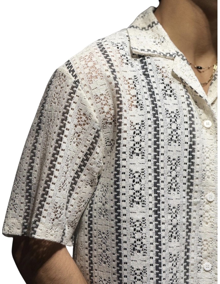 CHEMISE MAILLE ÉCRU & MOTIFS - HOMME