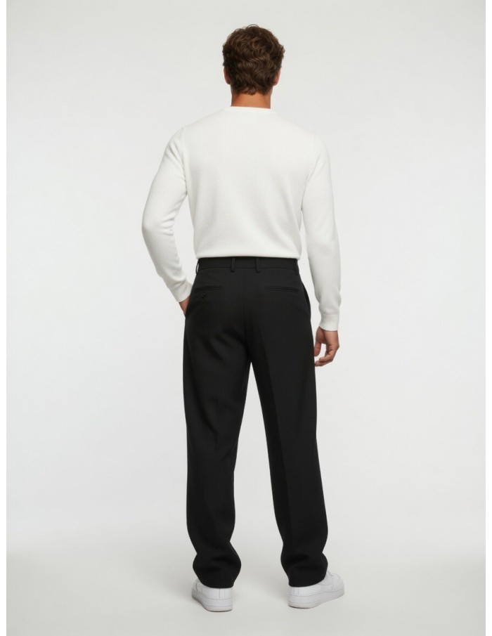 PANTALON NOIR FLUIDE & COUPE LARGE - HOMME