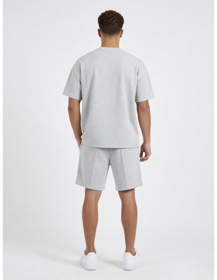 ENSEMBLE T-SHIRT & SHORT COUTURE GRIS - HOMME