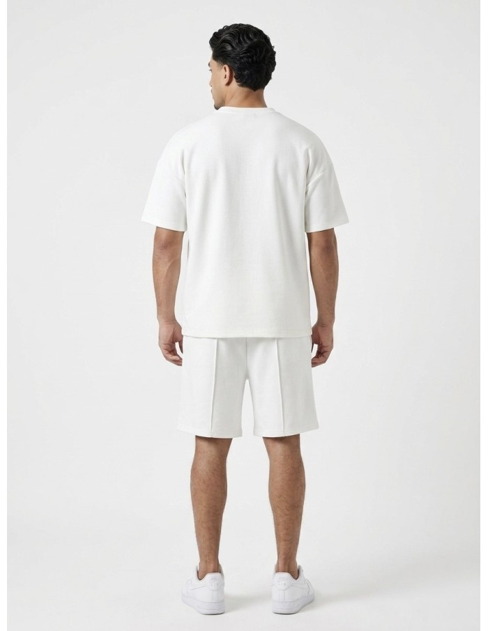 ENSEMBLE T-SHIRT & SHORT COUTURE BLANC - HOMME