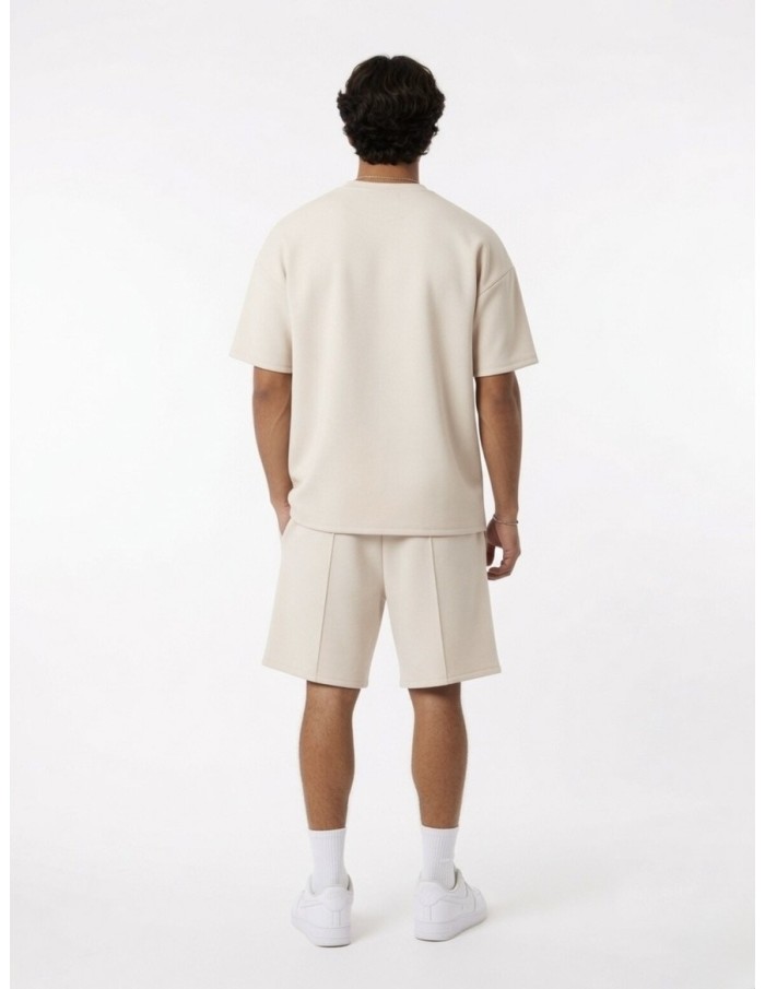 ENSEMBLE T-SHIRT & SHORT COUTURE BEIGE - HOMME